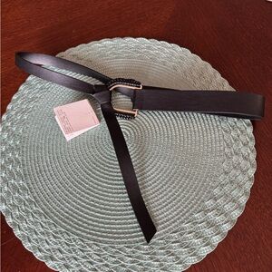 NWT Zara Elegant Black Belt with Gold Buckle